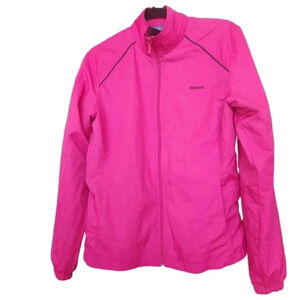 NWOT Reebok pink and black full zip lightweight windbreaker Size Medium